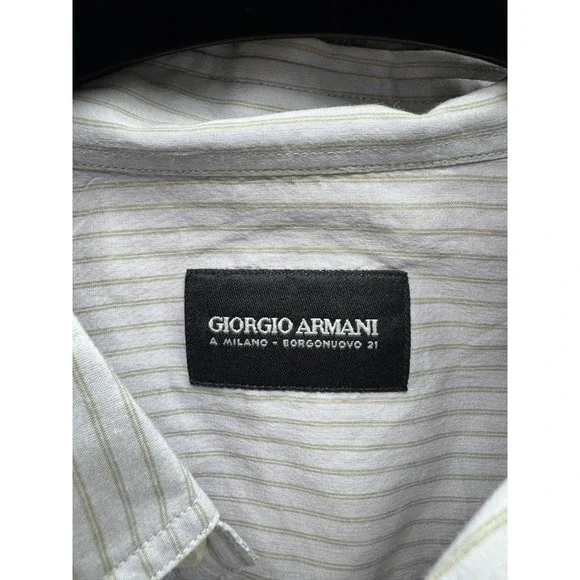 Giorgio Armani A Milano Borgonuovo 21 Button-Up Long Sleeve Shirt Mens Size 44 - Picture 5 of 11
